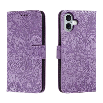 Lace Flower Embossing Flip Leather Phone Case