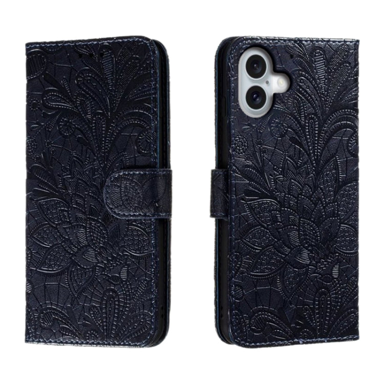 Lace Flower Embossing Flip Leather Phone Case