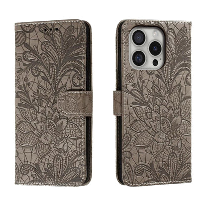 Lace Flower Embossing Flip Leather Phone Case