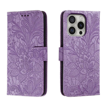 Lace Flower Embossing Flip Leather Phone Case