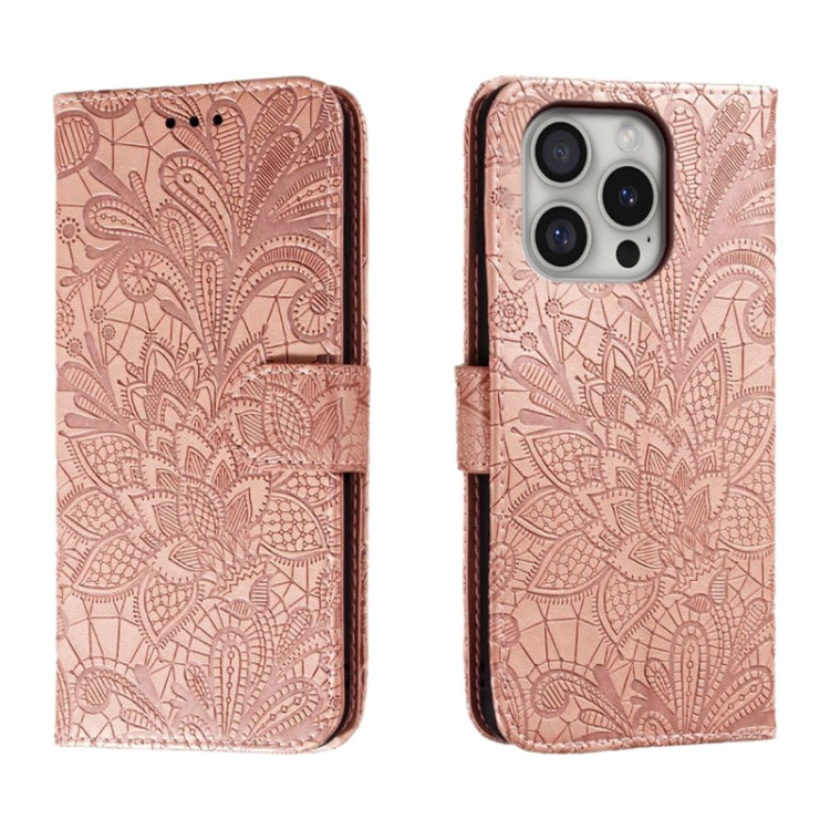 Lace Flower Embossing Flip Leather Phone Case