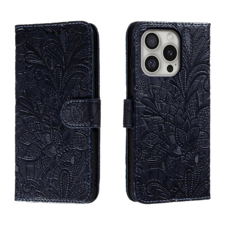 Lace Flower Embossing Flip Leather Phone Case