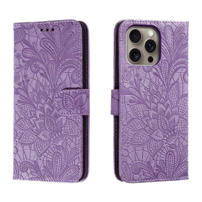 Lace Flower Embossing Flip Leather Phone Case