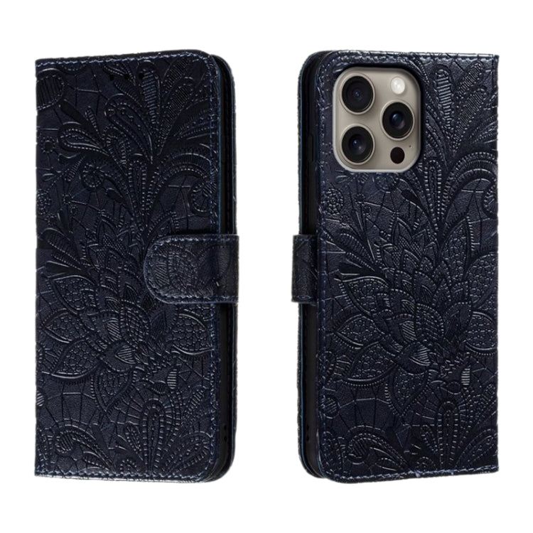 Lace Flower Embossing Flip Leather Phone Case