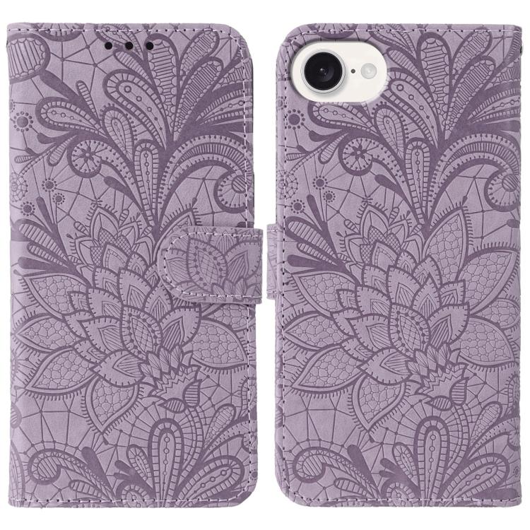 Lace Flower Embossing Flip Leather Phone Case