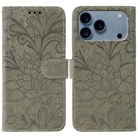 Lace Flower Embossing Flip Leather Phone Case