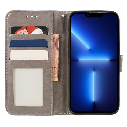 Lace Flower Embossing Flip Leather Phone Case