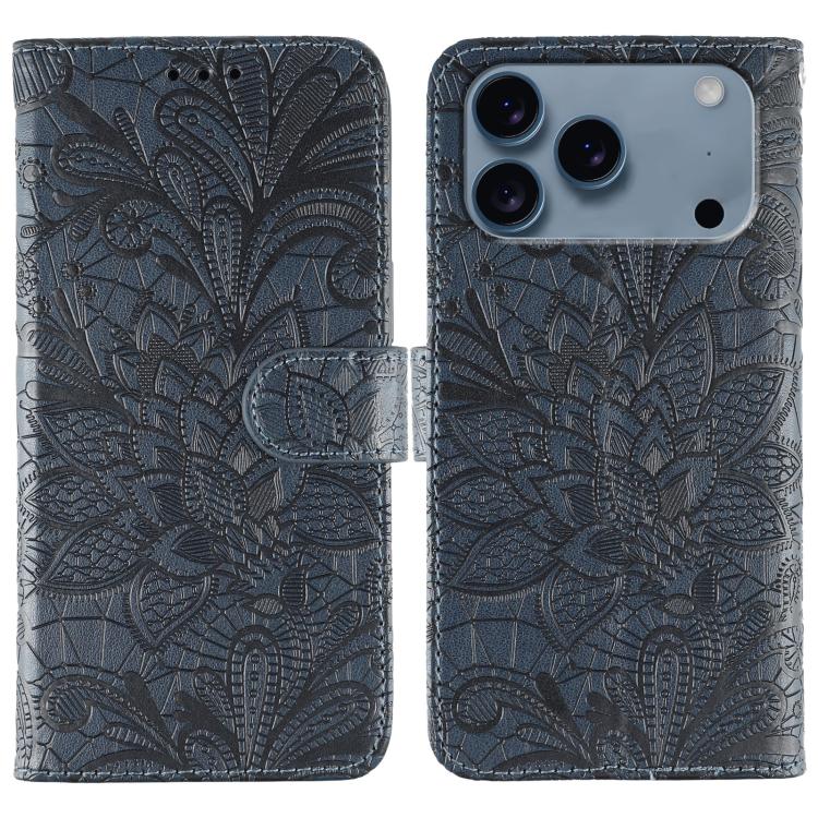 Lace Flower Embossing Flip Leather Phone Case