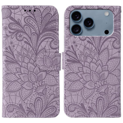 Lace Flower Embossing Flip Leather Phone Case