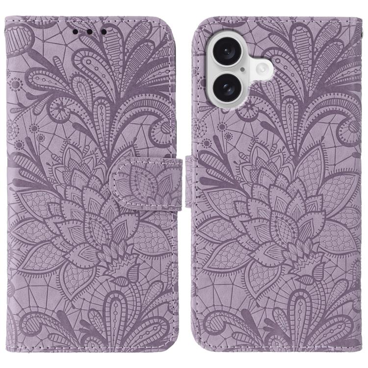 Lace Flower Embossing Flip Leather Phone Case