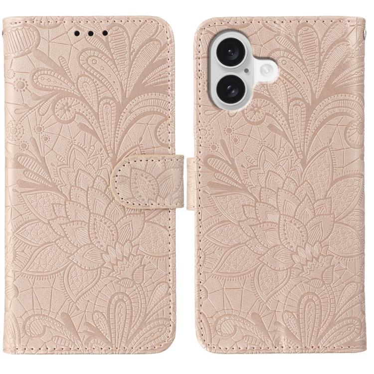 Lace Flower Embossing Flip Leather Phone Case