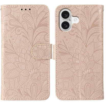 Lace Flower Embossing Flip Leather Phone Case