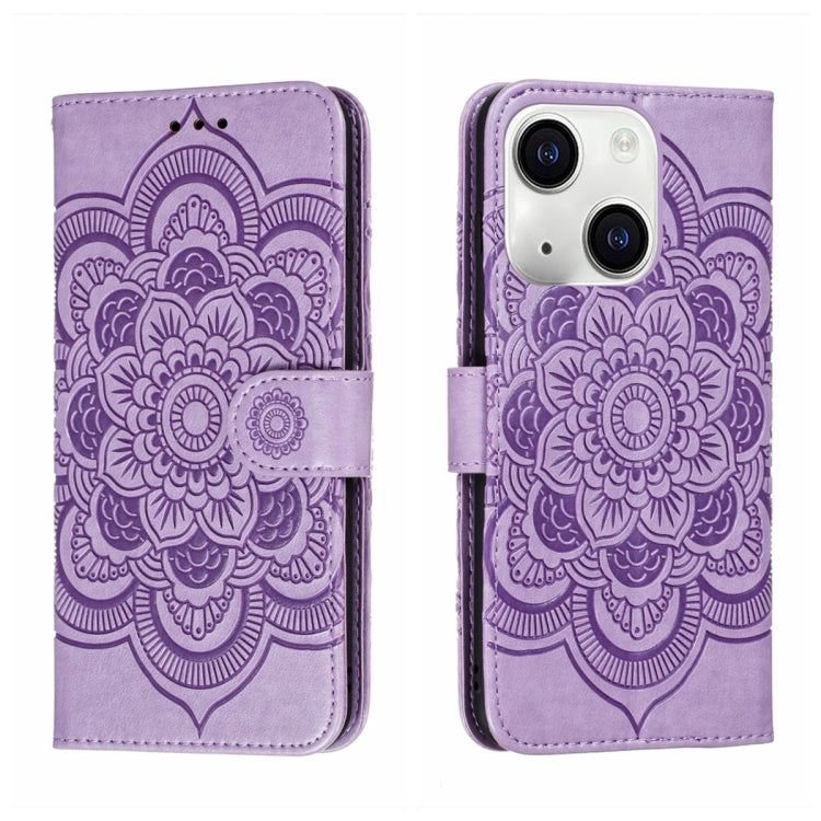 Sun Mandala Embossing Leather Phone Case