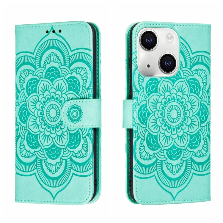 Sun Mandala Embossing Leather Phone Case