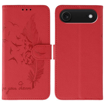 Feather Pattern Litchi Texture Leather Phone Case