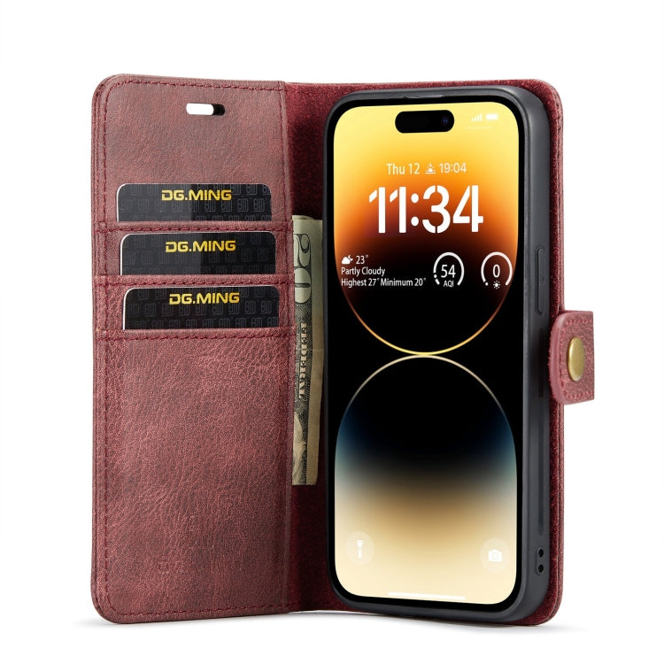 DG.MING Crazy Horse Texture Detachable Magnetic Leather Phone Case