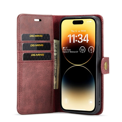 DG.MING Crazy Horse Texture Detachable Magnetic Leather Phone Case