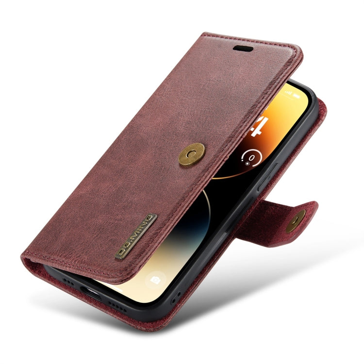 DG.MING Crazy Horse Texture Detachable Magnetic Leather Phone Case