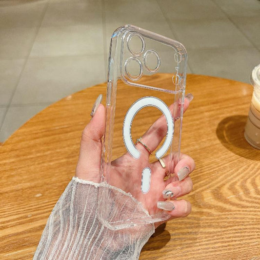 Fine Hole MagSafe Magnetic Clear Acrylic TPU Case