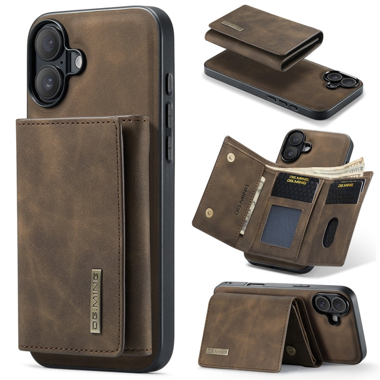 DG.MING M1 Series 3-Fold Multi Card Wallet Leather Phone Case