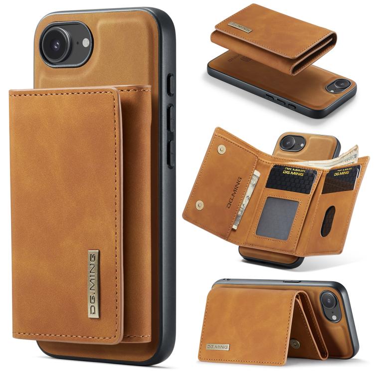 DG.MING M1 Series 3-Fold Multi Card Wallet Leather Phone Case