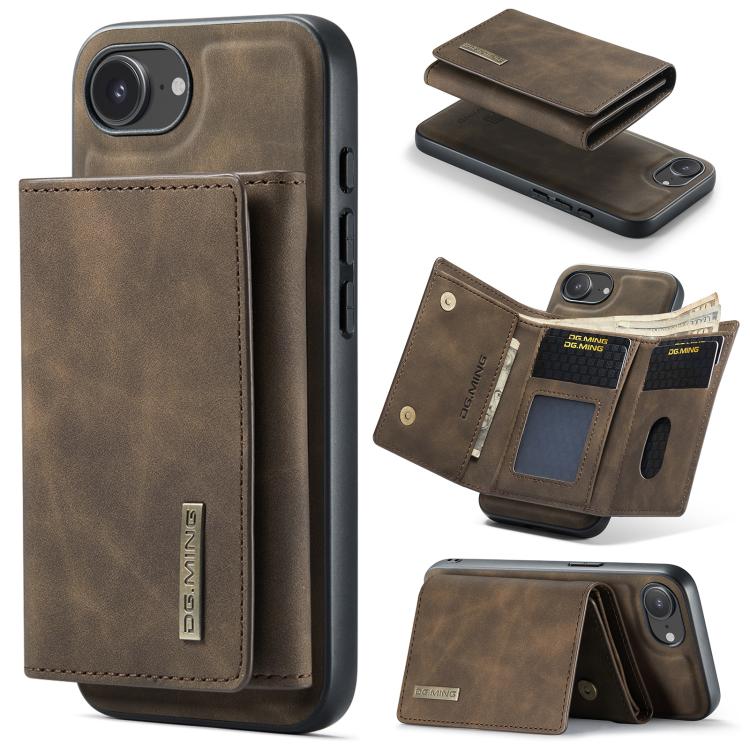 DG.MING M1 Series 3-Fold Multi Card Wallet Leather Phone Case