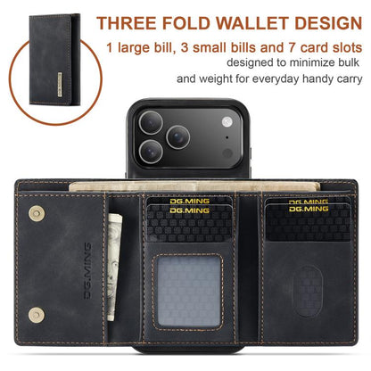 DG.MING M1 Series 3-Fold Multi Card Wallet Leather Phone Case