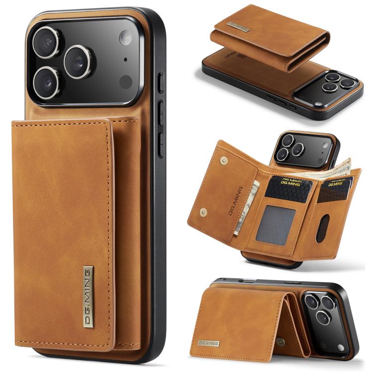 DG.MING M1 Series 3-Fold Multi Card Wallet Leather Phone Case