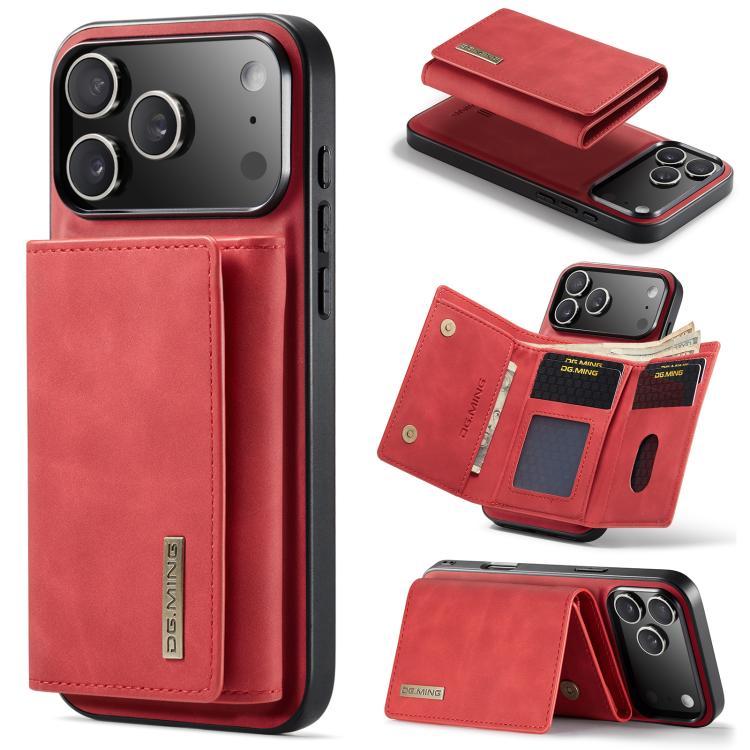 DG.MING M1 Series 3-Fold Multi Card Wallet Leather Phone Case
