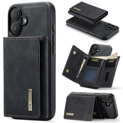 DG.MING M1 Series 3-Fold Multi Card Wallet Leather Phone Case