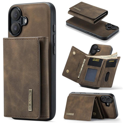 DG.MING M1 Series 3-Fold Multi Card Wallet Leather Phone Case