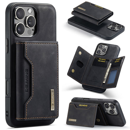 DG.MING M2 Series 3-Fold Card Bag Wallet Leather Phone Case