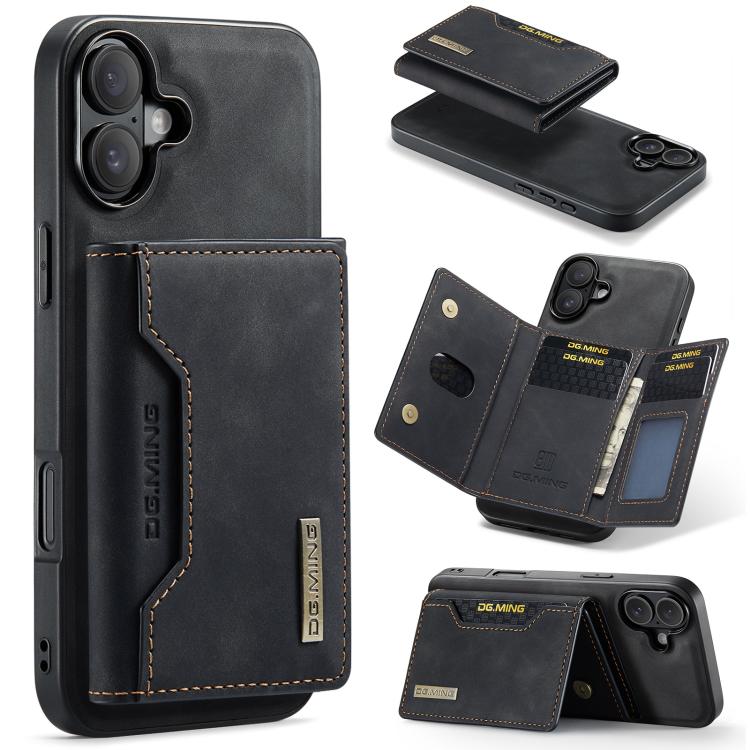 DG.MING M2 Series 3-Fold Card Bag Wallet Leather Phone Case