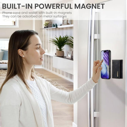 DG.MING M2 Series 3-Fold Card Bag Wallet Leather Phone Case