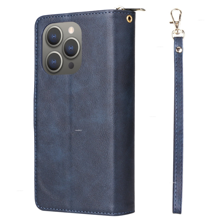 9 Card Slots Zipper Wallet Bag Leather Phone Case