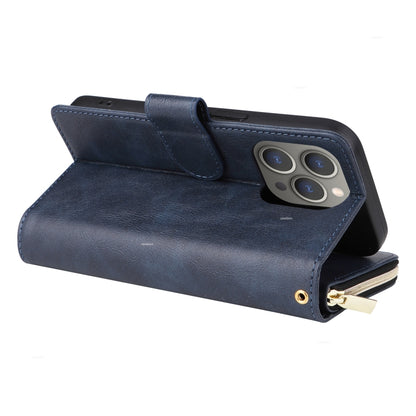 9 Card Slots Zipper Wallet Bag Leather Phone Case