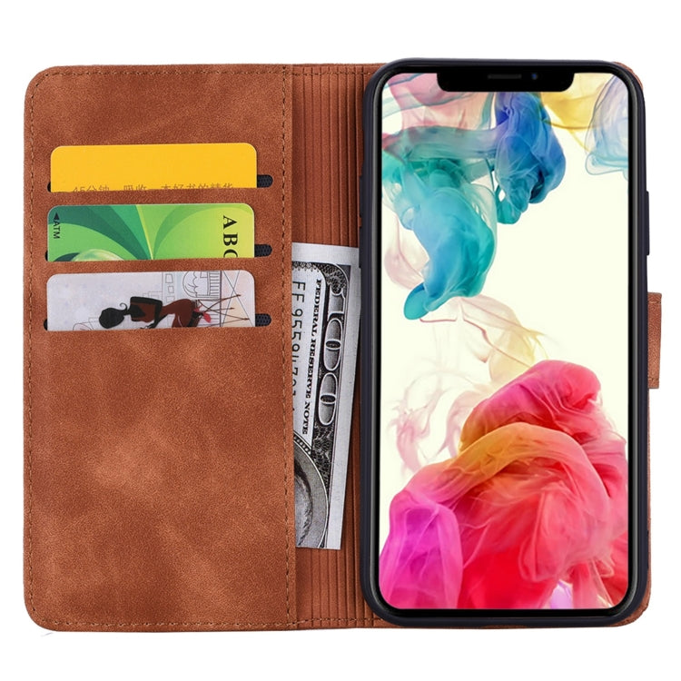 Mandala Embossed Dual-Fold Calf Leather Phone Case