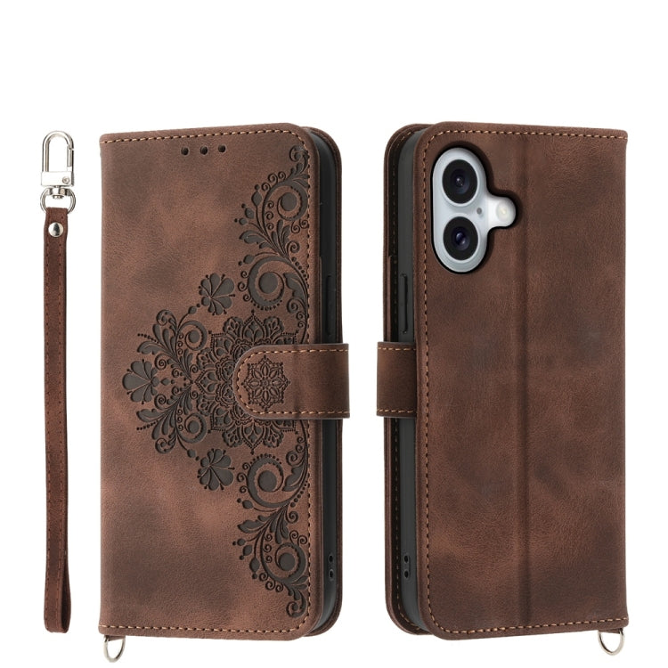 Skin-feel Flowers Embossed Wallet Leather Phone Case