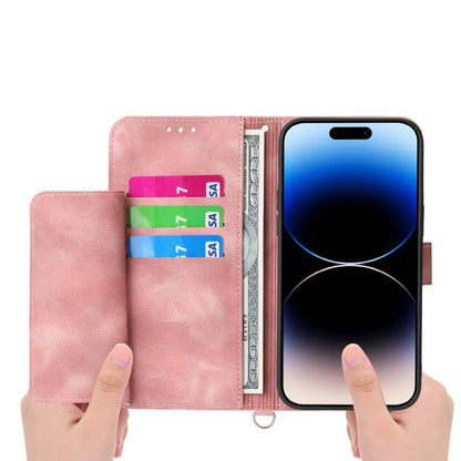 Skin-feel Flowers Embossed Wallet Leather Phone Case