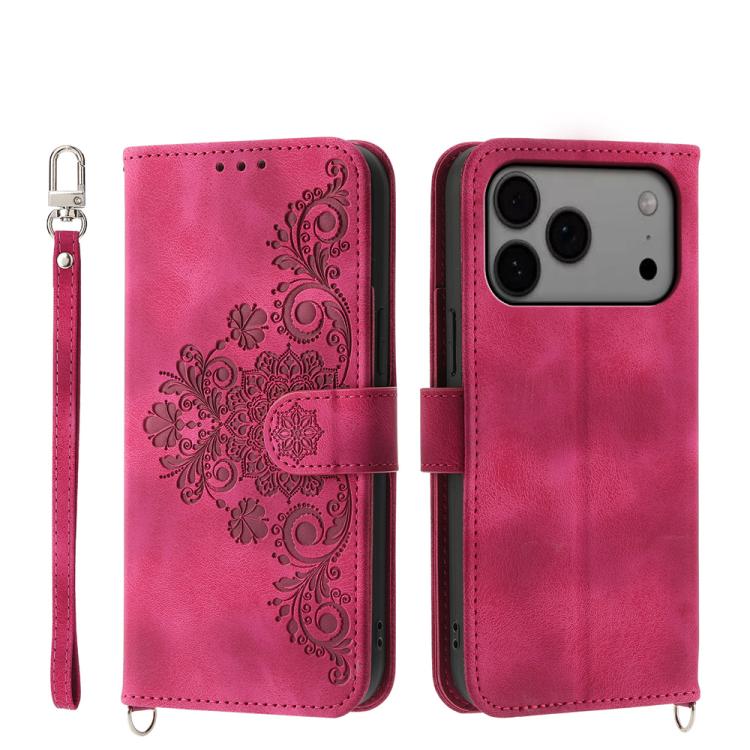 Skin-feel Flowers Embossed Wallet Leather Phone Case