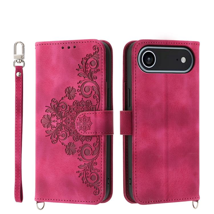 Skin-feel Flowers Embossed Wallet Leather Phone Case