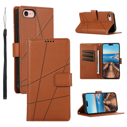 PU Genuine Leather Texture Embossed Line Phone Case