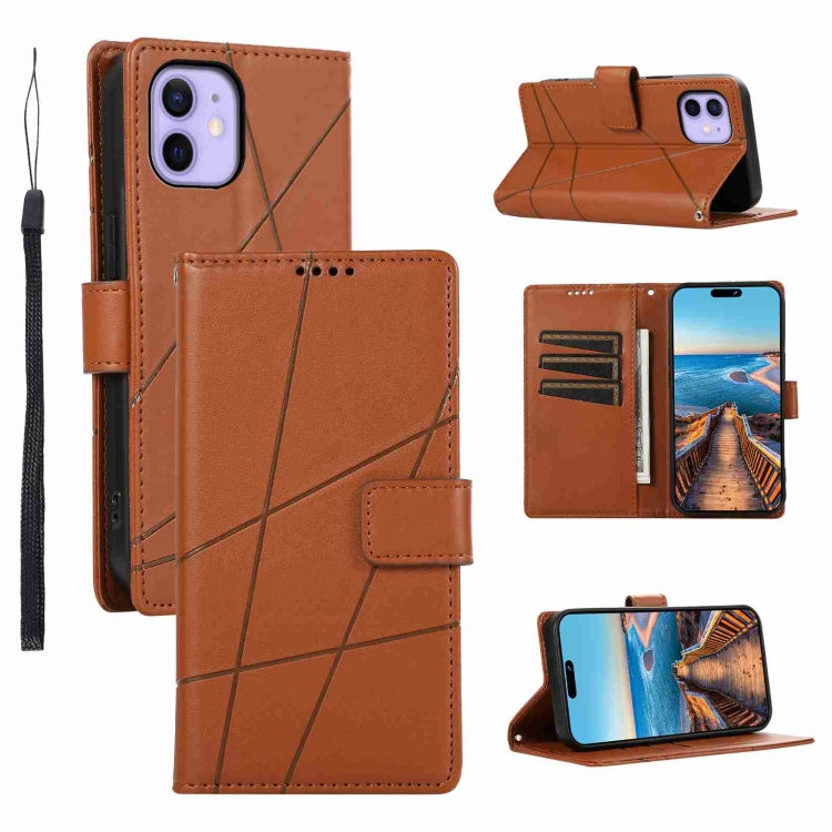 PU Genuine Leather Texture Embossed Line Phone Case
