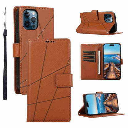 PU Genuine Leather Texture Embossed Line Phone Case