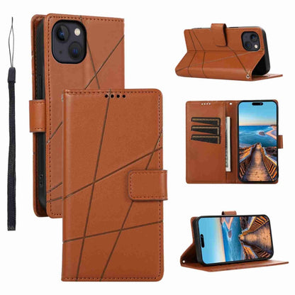 PU Genuine Leather Texture Embossed Line Phone Case