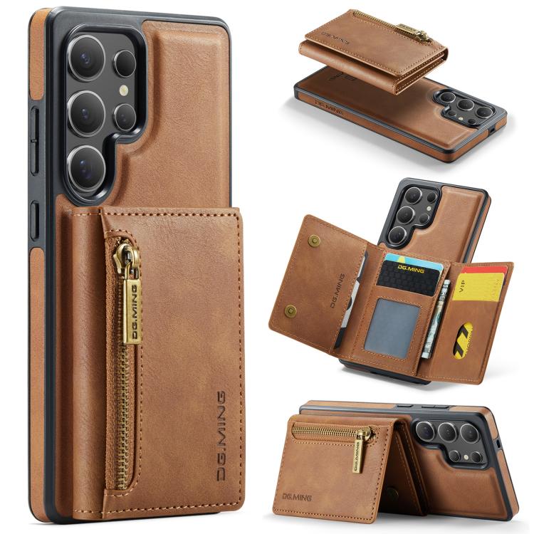 DG.MING M5 Series Zip RFID Multi Card Detachable Leather Phone Case
