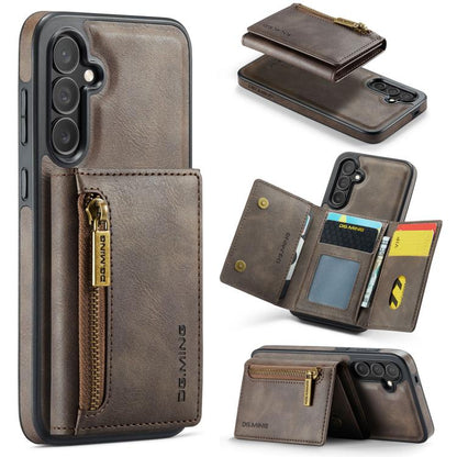 DG.MING M5 Series Zip RFID Multi Card Detachable Leather Phone Case