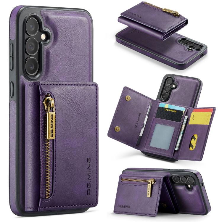 DG.MING M5 Series Zip RFID Multi Card Detachable Leather Phone Case