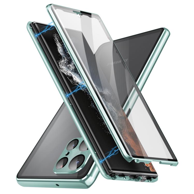 HD Full Cover Magnetic Metal Tempered Glass Phone Case