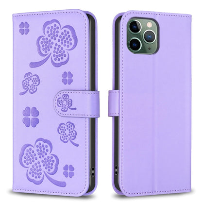 Four-leaf Embossed Leather Phone Case